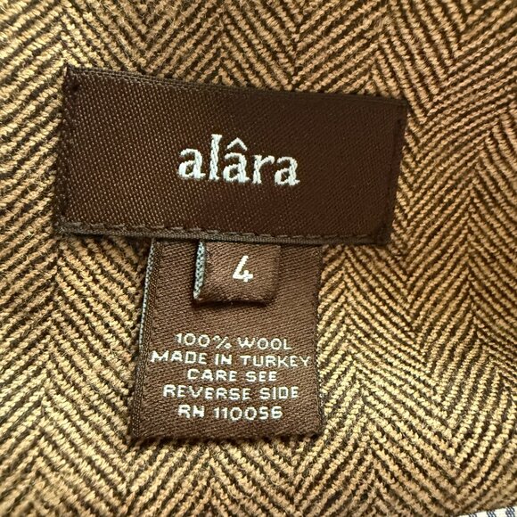 Alara herringbone long sleeve collared button down wool blazer jacket size 4 - Picture 8 of 10